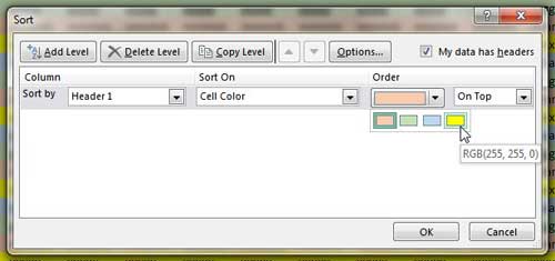 How to Sort By Color in Excel 2013 - 62