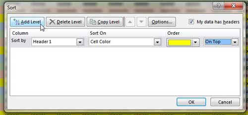 How to Sort By Color in Excel 2013 - 26