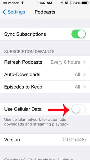 only download iphone podcasts over wi-fi
