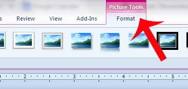 click the format tab under picture tools