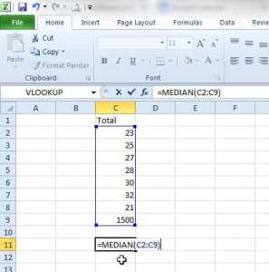 how to find the median in excel 2010