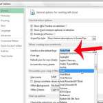 how to change the default font in Excel 2013