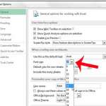 how to change the default font size in excel 2013