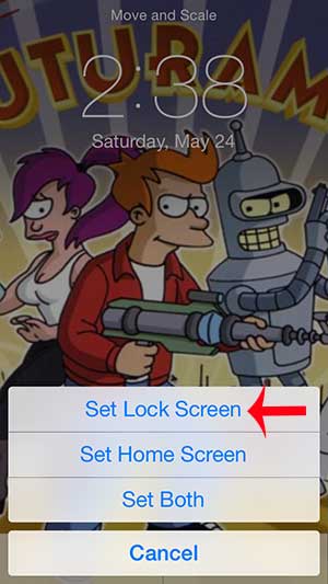 how to put a picture on the lock screen on the iphone 5 in ios 7