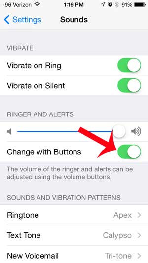 how to change the ringer volume with the side buttons on the iphone