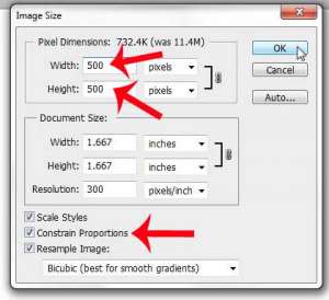 how to change image dimensions in Photoshop cs5