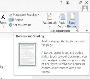 how to add page borders in word 2013