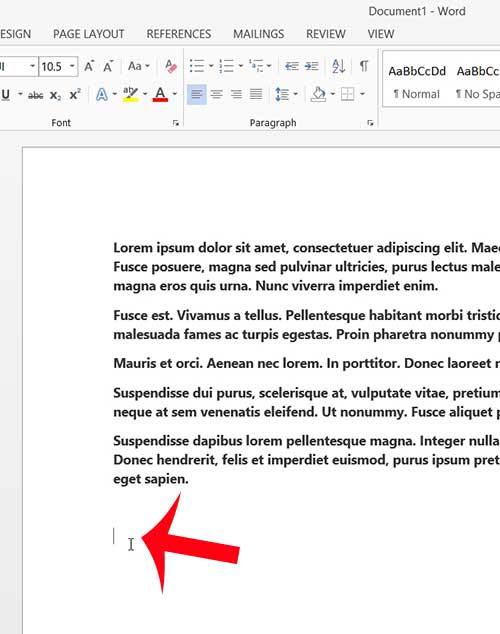 how to insert latin text in word 2013