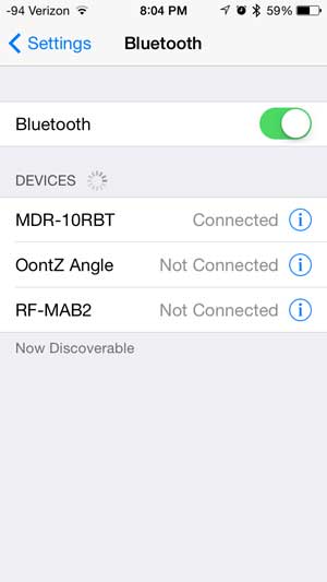 how to connect the sony mdr10rbt headphones to an iPhone with Bluetooth
