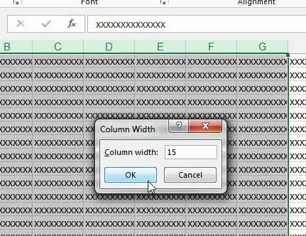 how to change the width of multiple columns in excel 2013