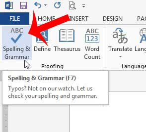 how to run spell check in word 2013