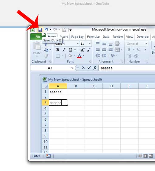 save the spreadsheet