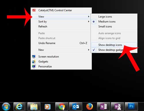 how to show hidden desktop icons in windows 7