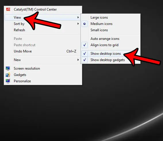 how to hide desktop icons in windows 7