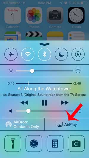 select the airplay option
