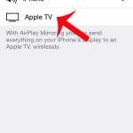 select the apple tv option