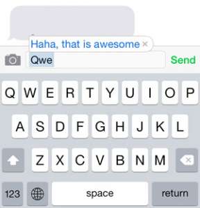 example of a keyboard shortcut on the iphone