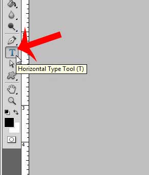 click the type tool option in the toolbox