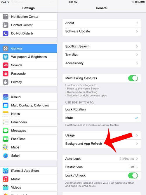 How to Turn Off Background App Refresh on the iPad 2 - 79