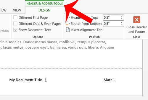 How to Delete a Footer in Word 2013 - 48