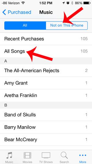 How to Download All Purchased Music on an iPhone 5 - 13