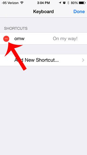 touch the red button to the left of the shortcut