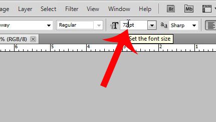 click inside the font size field