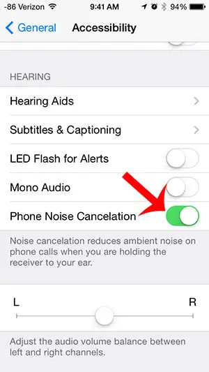 turn on the phone noise cancelation option