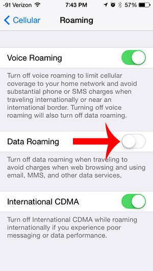 turn off data roaming