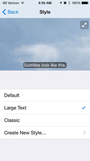 select the style for your subtitles