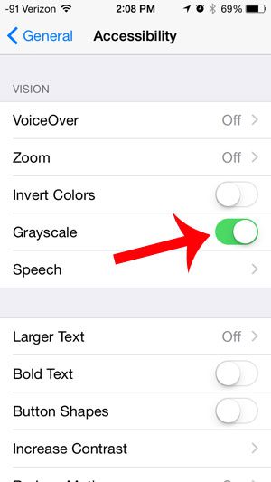 turn on the grayscale option