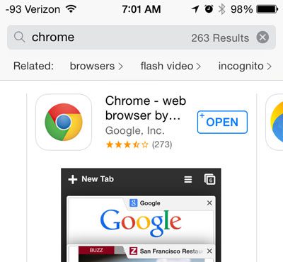 iphone chrome browser