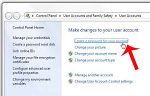 click the create a password for your account link