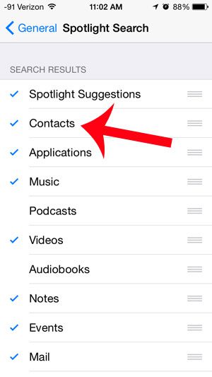 add contacts to spotlight search