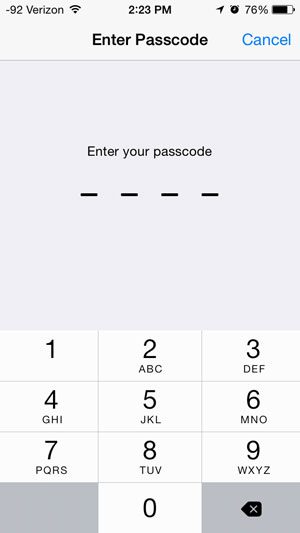 enter your passcode