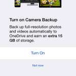 turn on the camera backup feature
