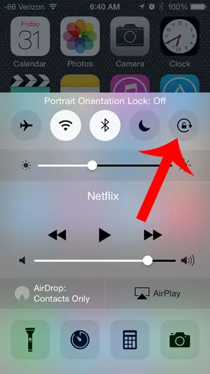 touch the lock icon to turn it off