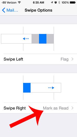 choose the swipe direction to edit
