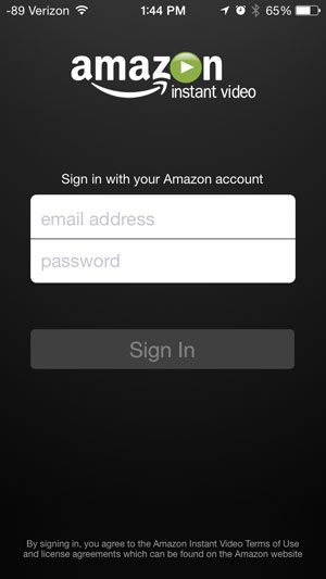 enter the email address and password for your account