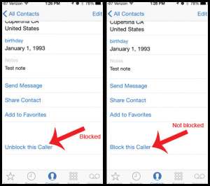 blocked vs unblocked contact