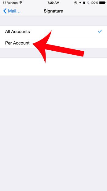 select the per account option