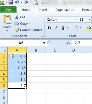 select the cells to switch to fractions