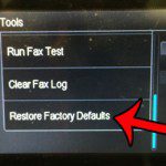 touch the restore factory default button