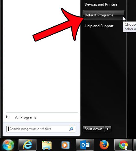 click default programs