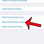 touch the reset home screen layout button