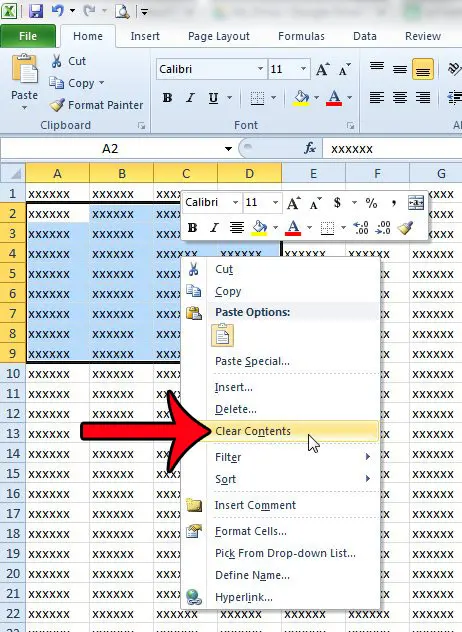 How To Delete Cell Contents In Excel 2010 Solve Your Tech 4903