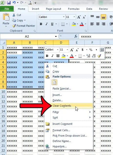 How To Clear All Cell Contents In Excel