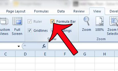 How to Unhide Formula Bar in Excel 2010 - 86