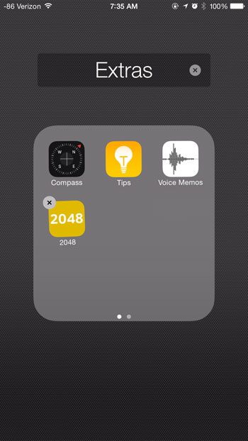 tap and hold an app inside the folder