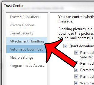 click attachment handling